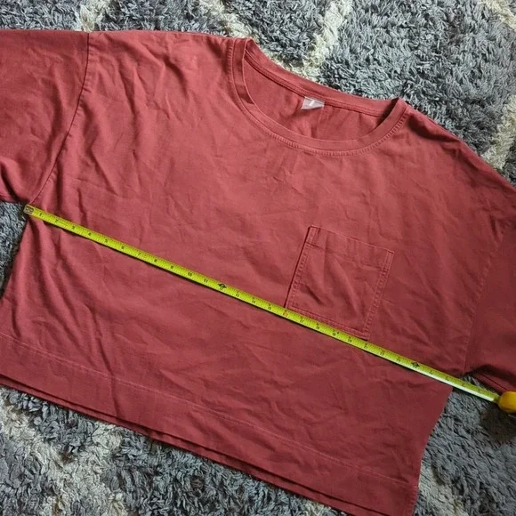 Calia Oversized Thick 100% Cotton Long Sleeve Rust Top Size XXL - Picture 4 of 8